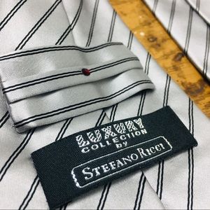 Stefano Ricci White Pattern Mens Tie